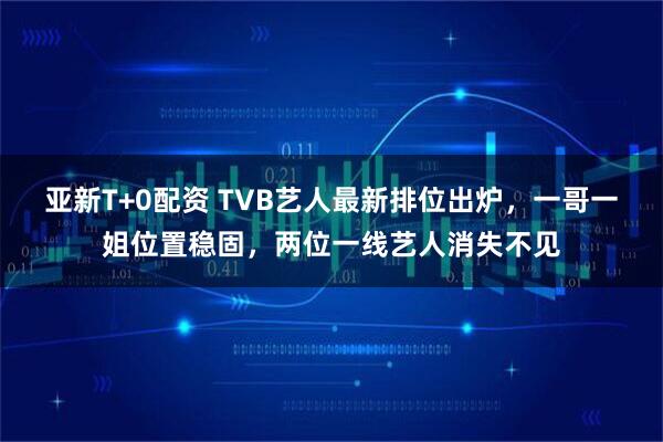 亚新T+0配资 TVB艺人最新排位出炉，一哥一姐位置稳固，两位一线艺人消失不见